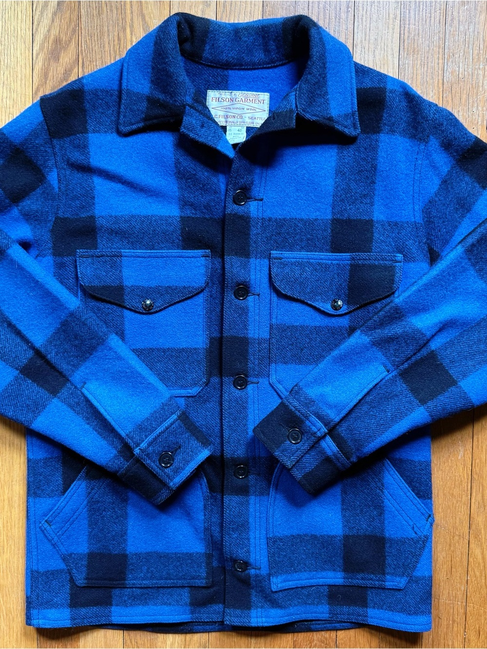 Vintage 1970’s C.C. Filson Co. Lot 85 Buffalo Plaid Mackinaw Hunters Jacket Coat